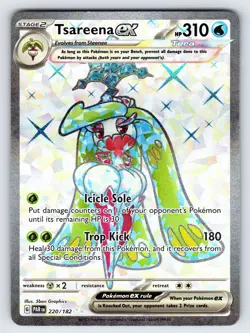 Tsareena ex 220/182 2023 Paradox Rift Pokemon Card TCG Ultra Rare Full Art - Nm - Image 1