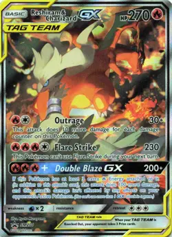 Reshiram & Charizard GX SM201 Promo Card Sun & Moon (HP) - Image 1