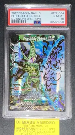 DRAGONBALL PSA 10 PERFECT FORCE CELL BT2-084 SPR S2 UNION FORCE DB SUPER CARD G - Image 1