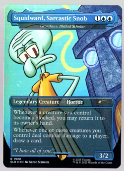 Squidward, Sarcastic Snob 1928 Rainbow Foil Spongebob Secret Lair MTG Near Mint - Image 1
