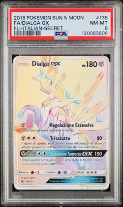 POKEMON PSA 8 DIALGA GX SECRET RARE 138/131 FORBIDDEN LIGHT ITALIANO 2018 POP1🌍 - Image 1