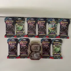 Pokemon Scarlet & Violet Twilight Masquerade 10- Pack Booster Lot &Slaking Tin! - Image 1