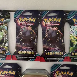 Pokemon Scarlet & Violet Twilight Masquerade 10- Pack Booster Lot &Slaking Tin! - Image 4