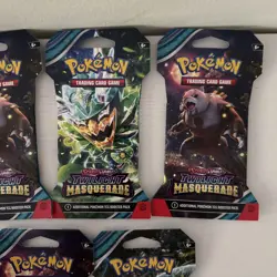 Pokemon Scarlet & Violet Twilight Masquerade 10- Pack Booster Lot &Slaking Tin! - Image 5
