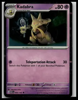Kadabra (Cosmos Holo) #064/165 Pokemon Promo Near Mint or Better - Image 1