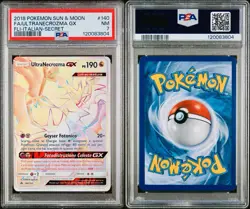 POKEMON PSA 7 ULTRANECROZMA GX SECRET 140/131 FORBIDDEN LIGHT ITA 2018 POP 1!🌎 - Image 3