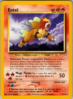 Entei (17) Rare Neo Revelation 17/64 LP - Pokemon TCG - Image 1