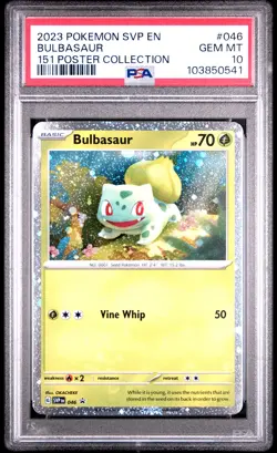 2023 POKEMON SVP EN-SV BLACK STAR PROMO 151 POSTER COLL #046 BULBASAUR PSA 10 - Image 1