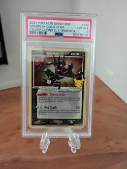 2021 POKEMON SWSH BLACK STAR PROMO #144 GRENINJA-GOLD STAR PSA 8 - Image 1
