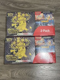Pokemon Surging Sparks ETB + Booster Bundle Costco 2-pack - SEALED! - Image 1