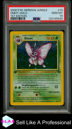 OMOT-HOLO 1ST EDITION POKEMON GERMAN JUNGLE 2000 13 PSA 10 - Image 1
