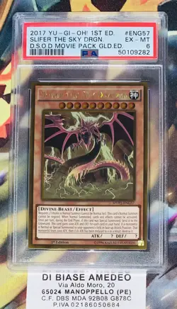 YU GI OH PSA 6 SLIFER THE SKY DRAGON MVP1-ENG57 D.S.O.D. MOVIE PACK GLD.ED. - Image 1