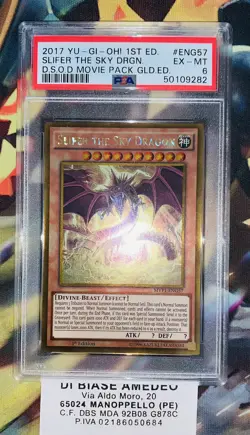 YU GI OH PSA 6 SLIFER THE SKY DRAGON MVP1-ENG57 D.S.O.D. MOVIE PACK GLD.ED. - Image 2