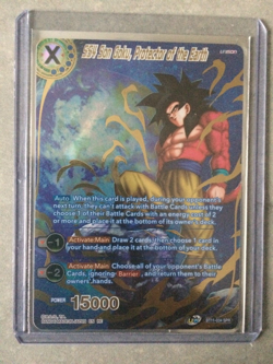 Dragon Ball Super Card Foil SPR BT11-034 SS4 SON GOKU PROTECTOR OF THE EARTH - Image 1