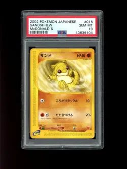 Pokemon PSA 10 GEM MINT Sandshrew McDonalds Japanese Promo Card 2002 McD #016 - Image 1