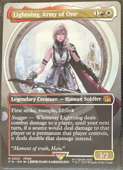 Lightning, Army of One 320 -Borderless- Final Fantasy Magic The Gathering MTG - Image 1