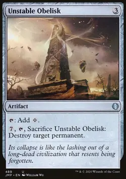 MTG Magic the Gathering Unstable Obelisk (489/496) Jumpstart LP - Image 1