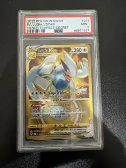 Pokemon TCG Holo Lugia V Silver Tempest 211 PSA Graded 9 - Image 1
