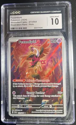 CGC 10 GEM MINT Pokemon Fezandipiti 073/064 Shrouded Fable Illustration Rare - Image 1