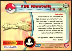 1999 Pokemon TV Animation Series 1 #38 Ninetails Blue Logo - Image 2