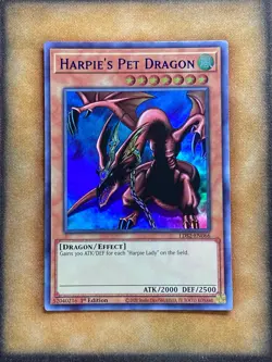 Yugioh Harpie's Pet Dragon LDS2-EN066 Ultra Rare 1st Ed BLUE NM - Image 1