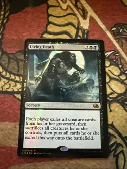 Mtg Magic Foil From The Vault Living Death Miscut Hologram Misprint Error Card - Image 1