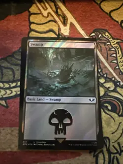Mtg Magic Warhammer 40k Surge Foil Swamp Twisted Miscut Misprint Error Card - Image 1