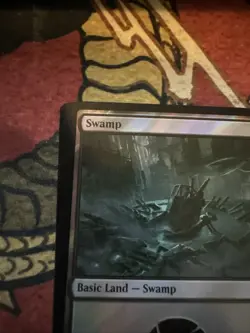 Mtg Magic Warhammer 40k Surge Foil Swamp Twisted Miscut Misprint Error Card - Image 2