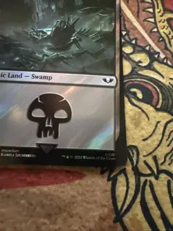 Mtg Magic Warhammer 40k Surge Foil Swamp Twisted Miscut Misprint Error Card - Image 4
