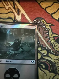 Mtg Magic Warhammer 40k Surge Foil Swamp Twisted Miscut Misprint Error Card - Image 5