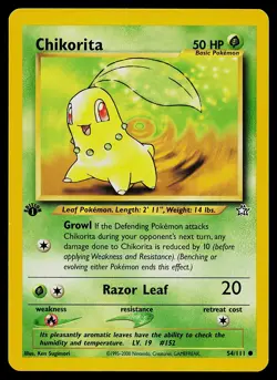 Pokemon Card - Chikorita 1st Edition Neo Genesis 54/111 Common - Image 1