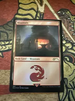 Mtg Magic Secret Lair Mountain 487 Misprint Error Ink Smudge Card - Image 1