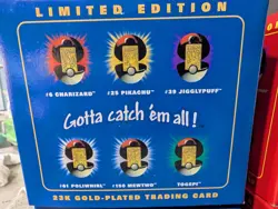 Set Of 6 Pokemon 23K Gold Plated Trading Card 1999 Limited Edition Original - Image 2