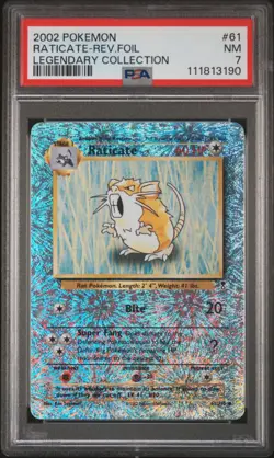 Raticate 61/110 PSA 7 WOTC Legendary Collection Reverse Holo Pokemon Card AA2 - Image 1
