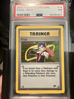 PSA 7 Pokemon [Wizards Of The Coast] Gym Challenge Holo Card #19 Koga WOTC - Image 3