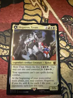 Mtg Magic Megatron Tyrant Foil Misprint Error Print Line Card - Image 1