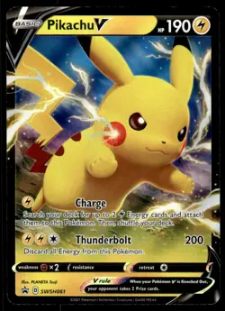 Pokemon TCG SWSH: Sword & Shield Promo Cards #SWSH061 Pikachu V NM - Image 1