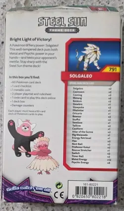 Pokemon TCG: Sun & Moon - Steel Sun Theme Deck (Solgaleo) New & Sealed 820650802218 - Image 3
