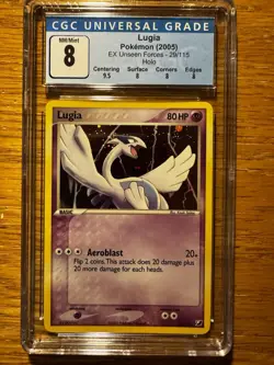 LUGIA 2005 Pokemon EX Unseen Forces Silvery Ocean Theme Deck 29/115 CGC 8 Cosmos - Image 1