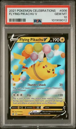 2021 POKEMON CELEBRATIONS #006 FLYING PIKACHU V PSA 10 - Image 1