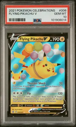2021 POKEMON CELEBRATIONS #006 FLYING PIKACHU V PSA 10 - Image 1