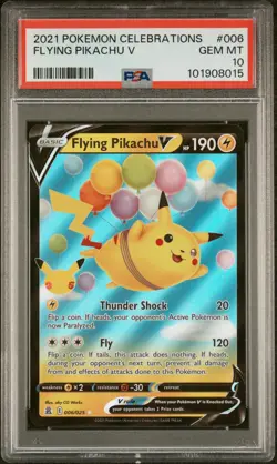 2021 POKEMON CELEBRATIONS #006 FLYING PIKACHU V PSA 10 - Image 1