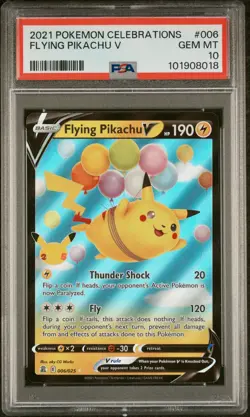 2021 POKEMON CELEBRATIONS #006 FLYING PIKACHU V PSA 10 - Image 1