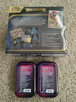 Pokemon TCG Mega Evolutions ETB Lucario + 2 Tins Factory Sealed - Image 2