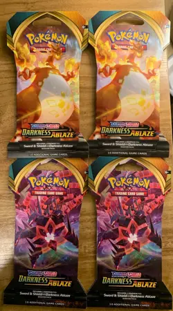 Pokemon Darkness Ablaze Sealed Booster Packs X4 - Image 1