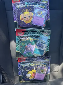 Pokemon Lot Of (3), Paldean Fates, Blister 3 Pack- Maschiff, Greavard, Fidough - Image 1