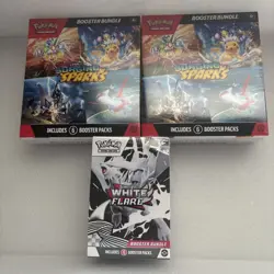 Pokemon Surging Sparks Booster Bundle Factory Sealed Lot of 2 + 1x White Flare - Image 1