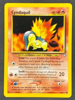 Pokemon Cyndaquil 56/111 N1 Neo Genesis Unlimited LP/NM - Image 1