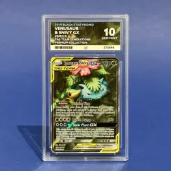 ACE 10 Pokemon TCG Venusaur & Snivy GX SM229 Black Star Promo - Perfect 10 - Image 1