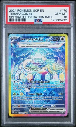 Pokemon TCG Terapagos ex 170/142 Sv07 Stellar Crown SIR Rare 170 GEM MINT PSA 10 - Image 1